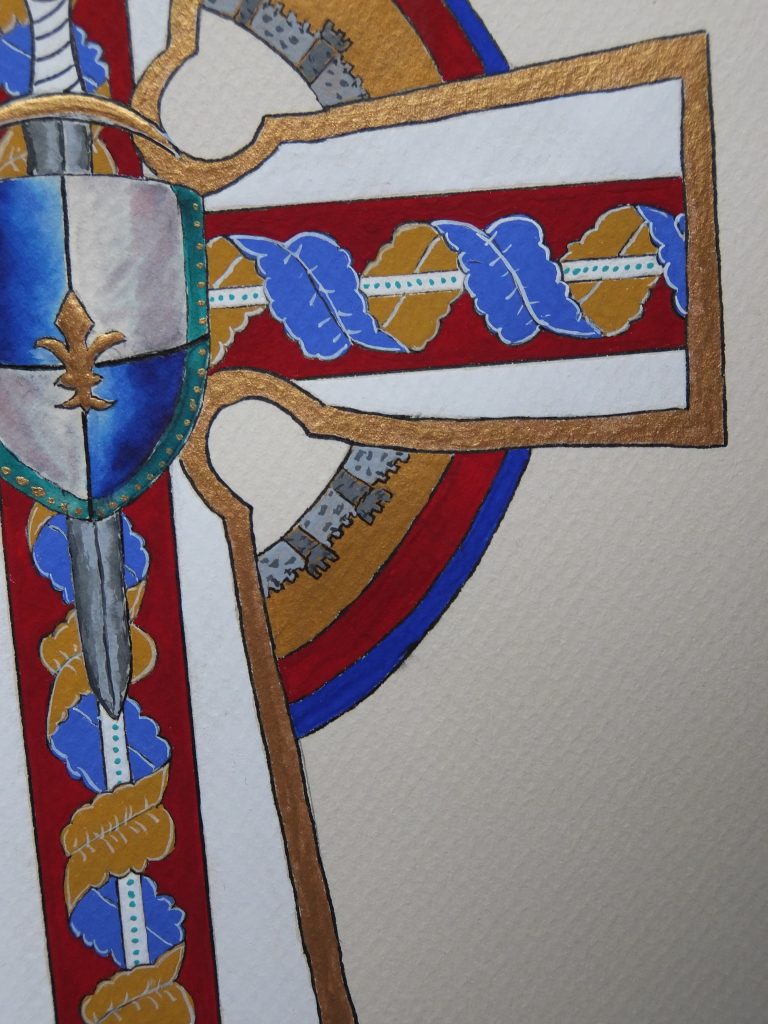 "Iluminated Celtic Cross" Original Artwork by Lisa Saul