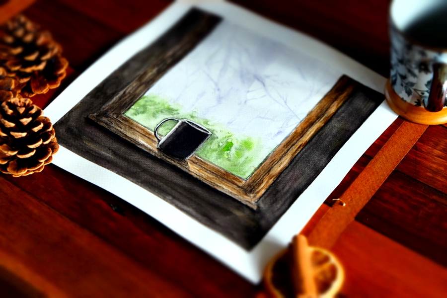 "Misty Morning Window" Original Artwork by Lisa Saul
