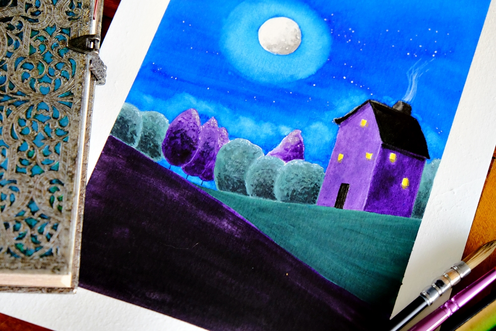 "Moonlight Shadows" Original Artwork by Lisa Saul.
