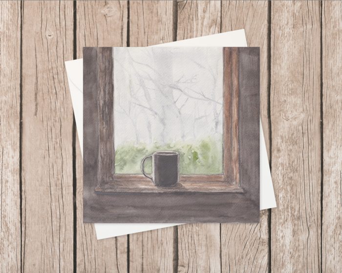 "Misty Morning Window" (US & CA): 10 Folded Cards (white envelopes)