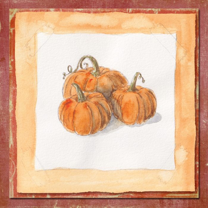 "Autumn Pumpkins" v1: 10 Folded Cards (white envelopes) - Image 4