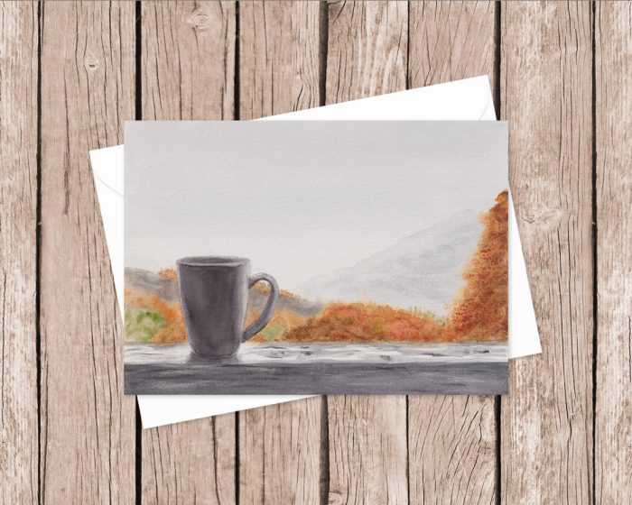 "Coffee on the Balcony" (US & CA): 10 Folded Cards (white envelopes)