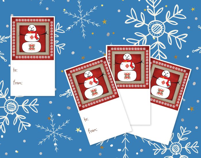 Gift Tags: “Woolly Scarf Snowman” v1 (US & CA) - Image 3