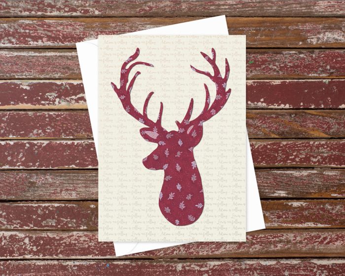 "Autumn Deer" v2: 10  Folded Cards TWO SIZES (white envelopes)