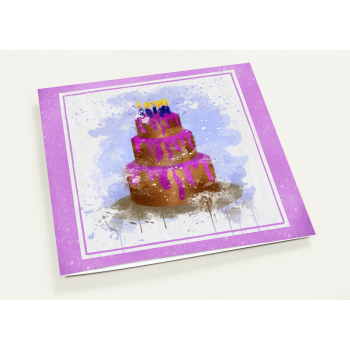 "Splashy Swirly Cake": 10 Folded Cards (white envelopes) - Image 5