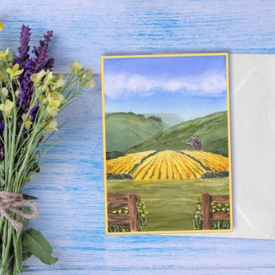 "Summer Gold": 10 Folded Cards TWO SIZES (white envelopes)