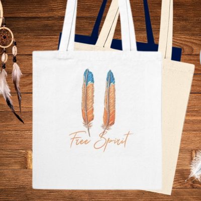 Tote Bag: Free Spirit Feathers
