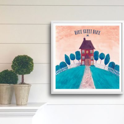 FRAMED Art Print: House on the Hill Series - "Home Sweet Home"