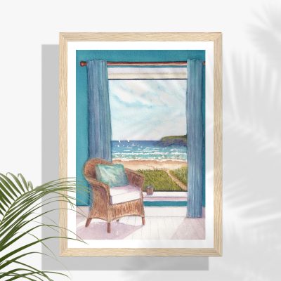 FRAMED Art Print: "Sea View"