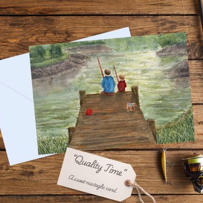 "Quality Time" (US & CA): 10 Folded Cards (white envelopes)