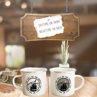 Enamel Mug: "The Call of the North" - Daytime & Nighttime